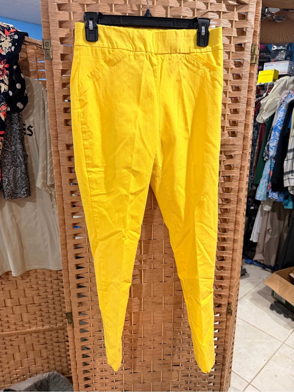 Simply Styled Bright Yellow Stretch Pull-On Pants